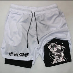 Casual Men's Fitness Anime Beach Shorts