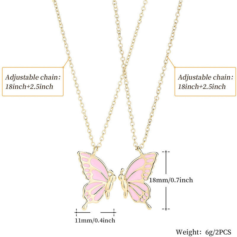 Niche Butterfly Friendship Necklace
