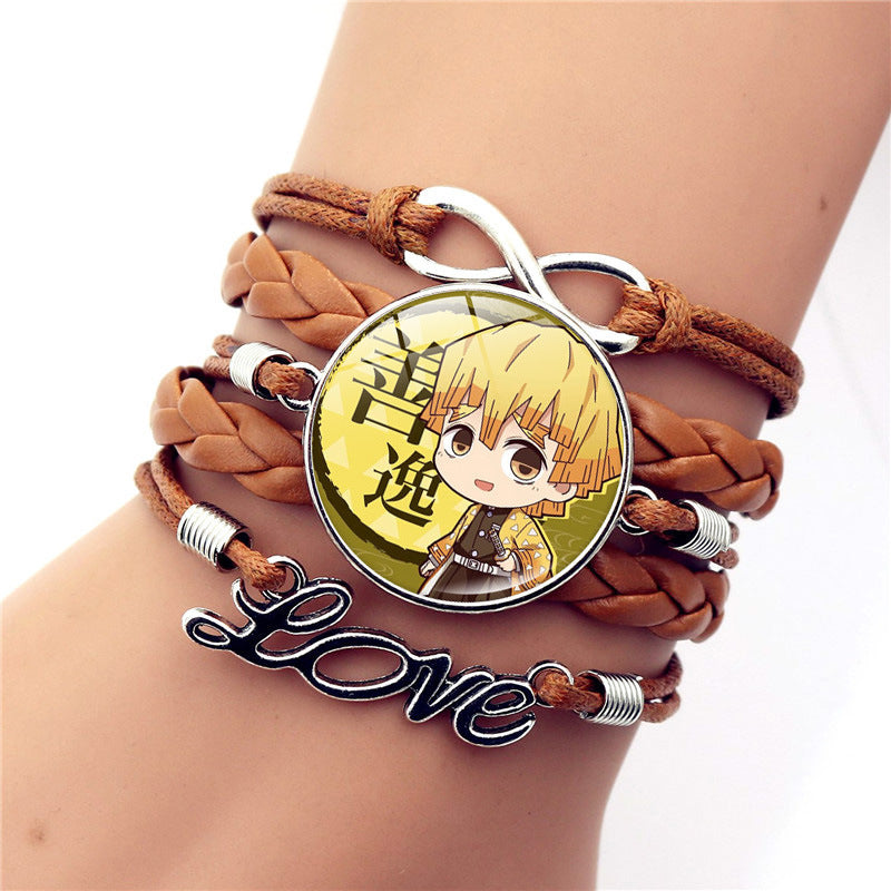 Casual Anime Brown Braided Rope Bracelet