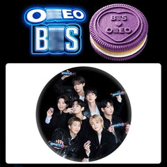 BANGTAN Oreo Tinplate Badge Mirror Keychain