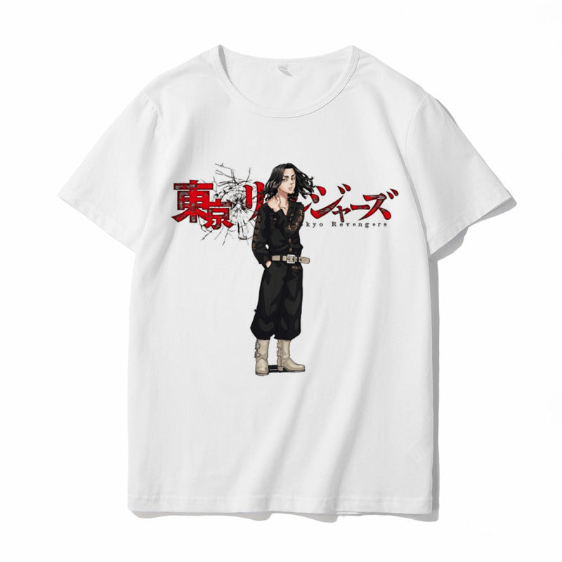 Trendy Tokyo Anime Print Loose Short-sleeved T-shirt