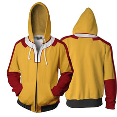 Saitama Digital Print Cosplay Zipper Hoodie