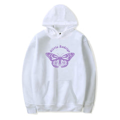 Casual Butterfly Pattern Printed Loose Hoodie