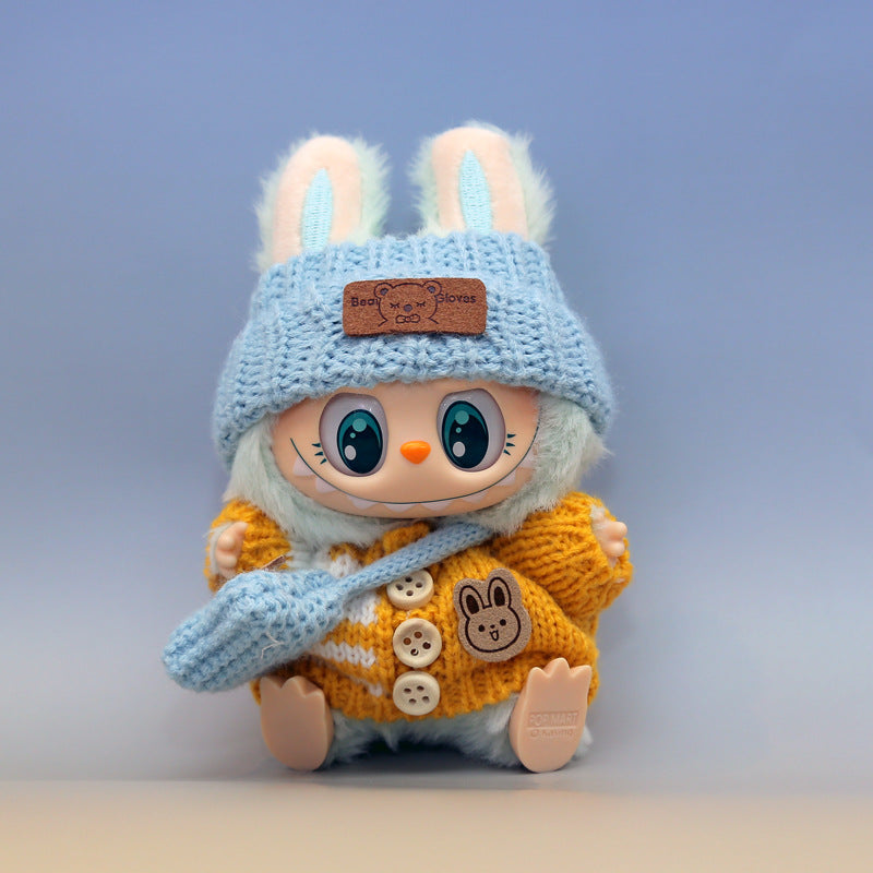 Knitted Sweater Hat Bag Doll Replacement Clothes Set