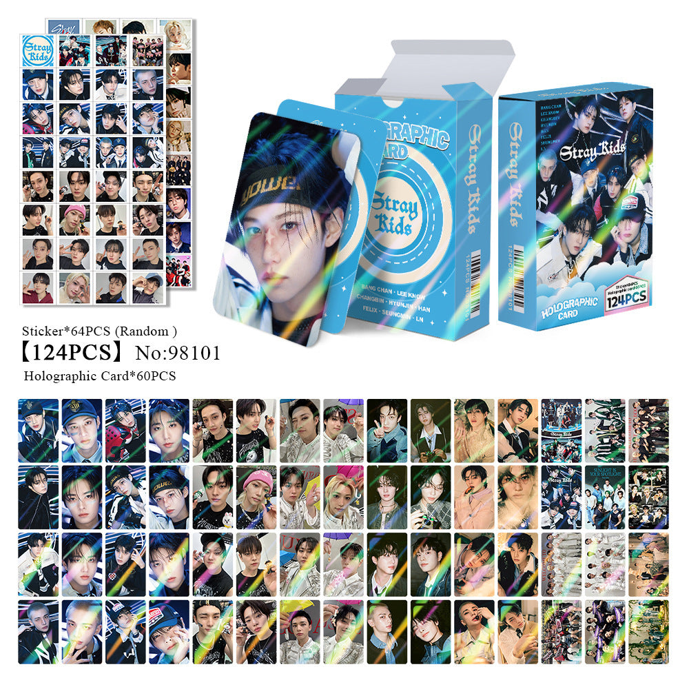 124pcs KPOP Holographic Cards