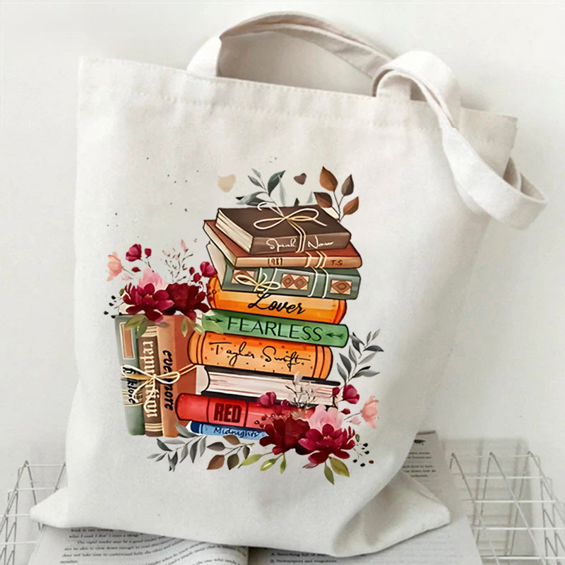 Vintage Just A Girl Who Loves Books Canvas Tote Bag