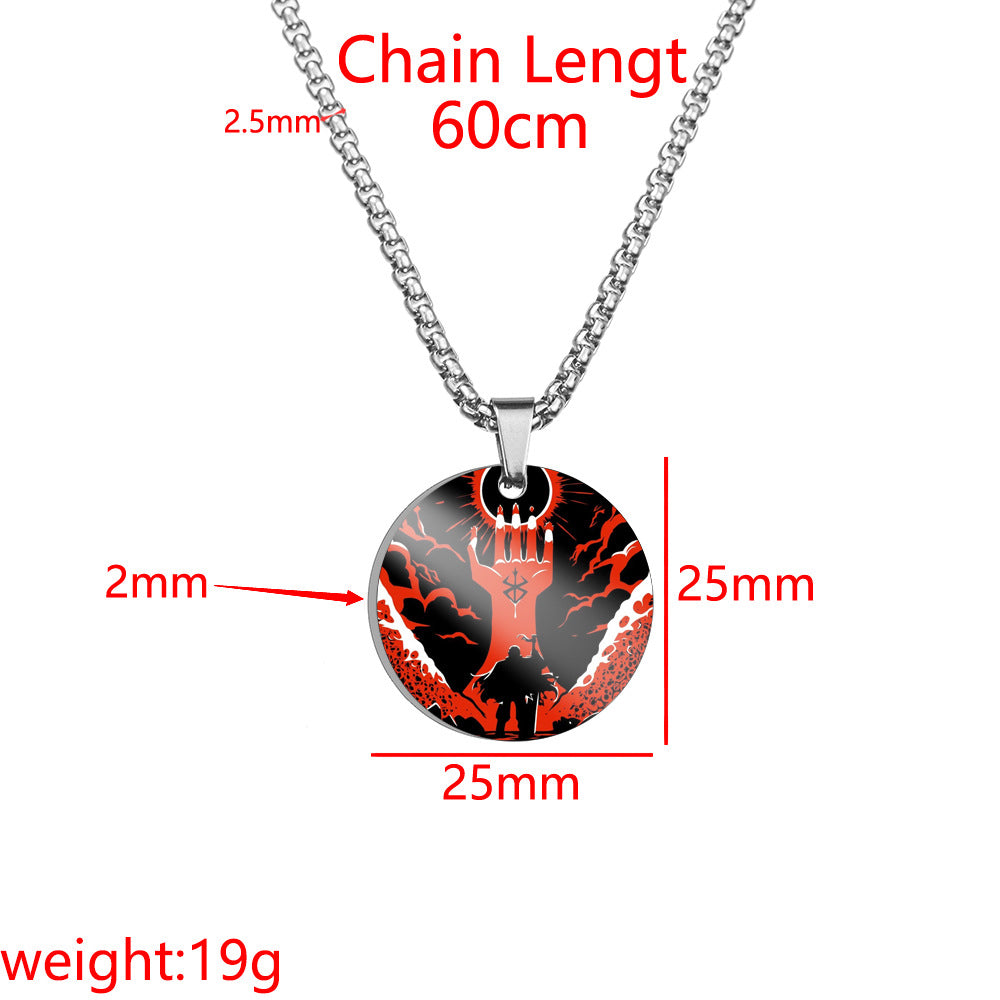 Cool Anime Stainless Steel Round Necklace