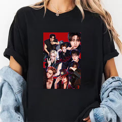 SKZ RUN IT Poster Round Neck Short-sleeved T-shirt