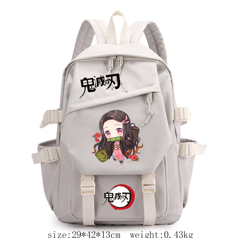 Retro Anime Printed School Backpack