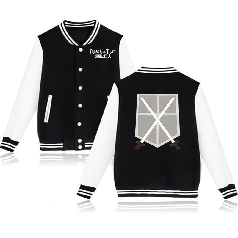 Unisex Anime Logo Printed Baseball Uniform Coat