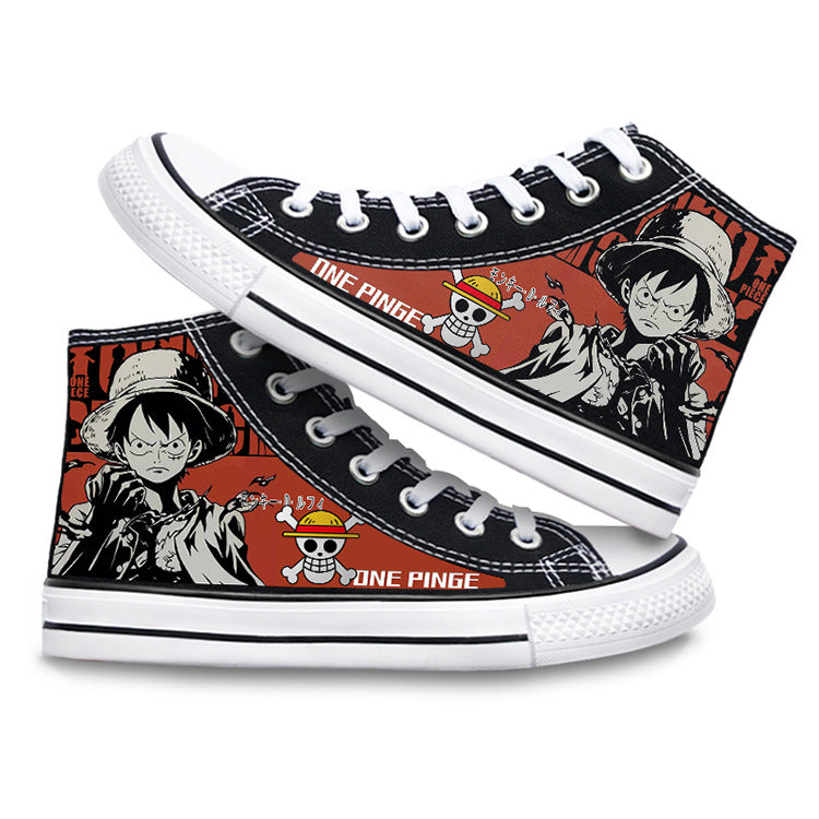 Unisex Luffy Printed Canvas Shoes