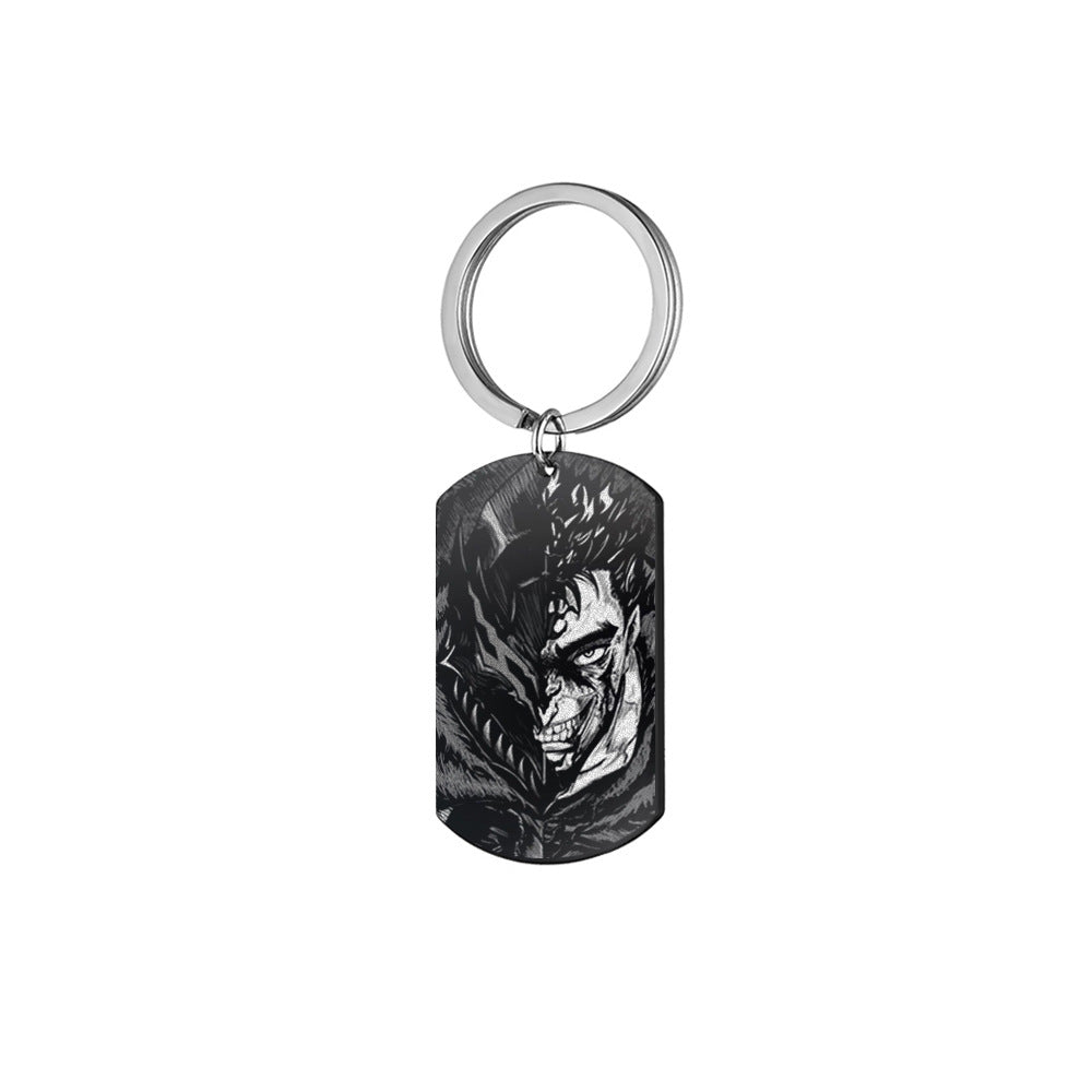 Anime Guts Dog Tag Keychain