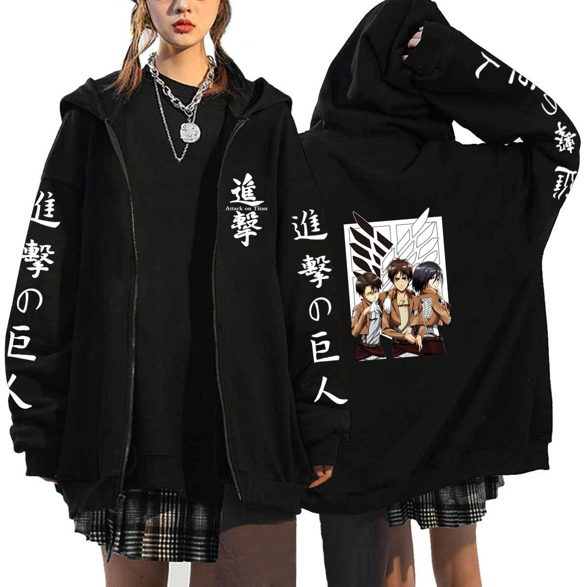 Unisex Anime Zip Up Casual Sports Jacket