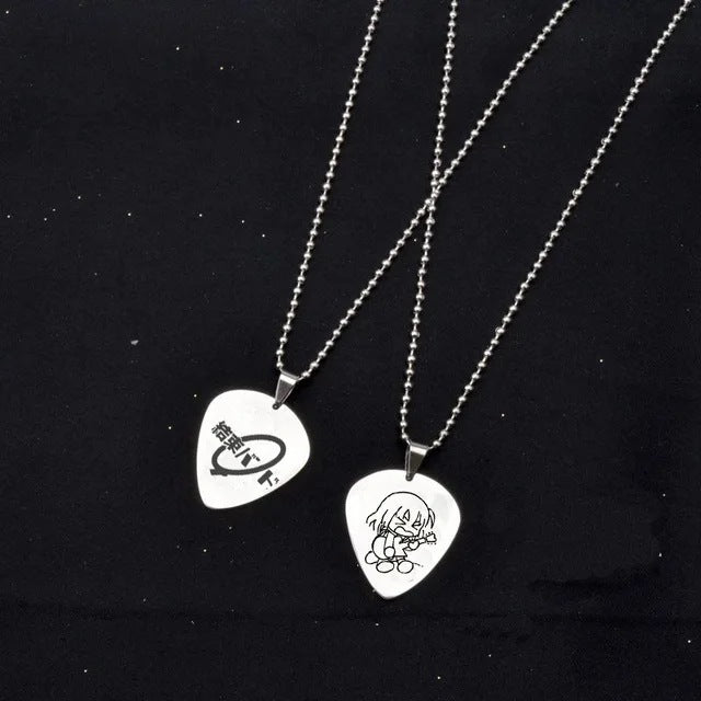 Double Sided Guitar Pick Pendant Necklace