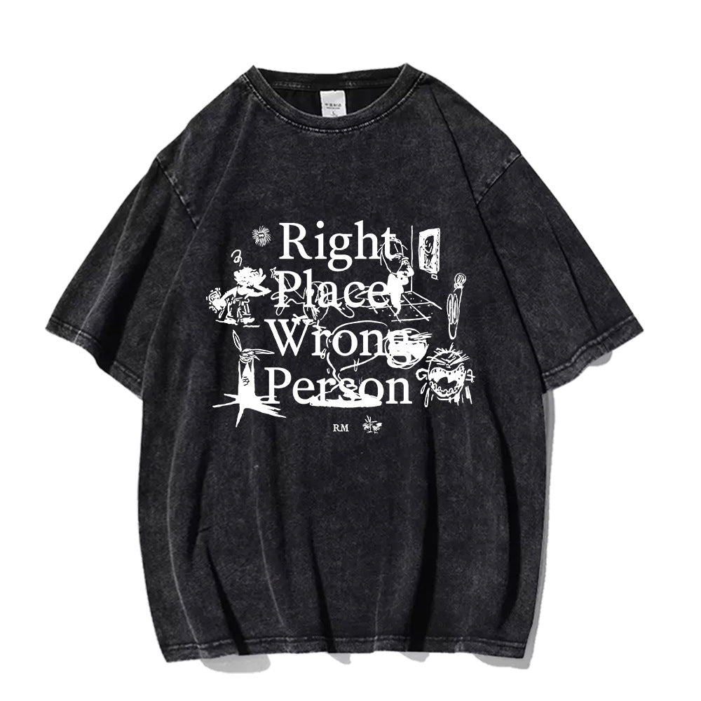 Unisex RM Kpop Poster Graphic Washed T-shirt