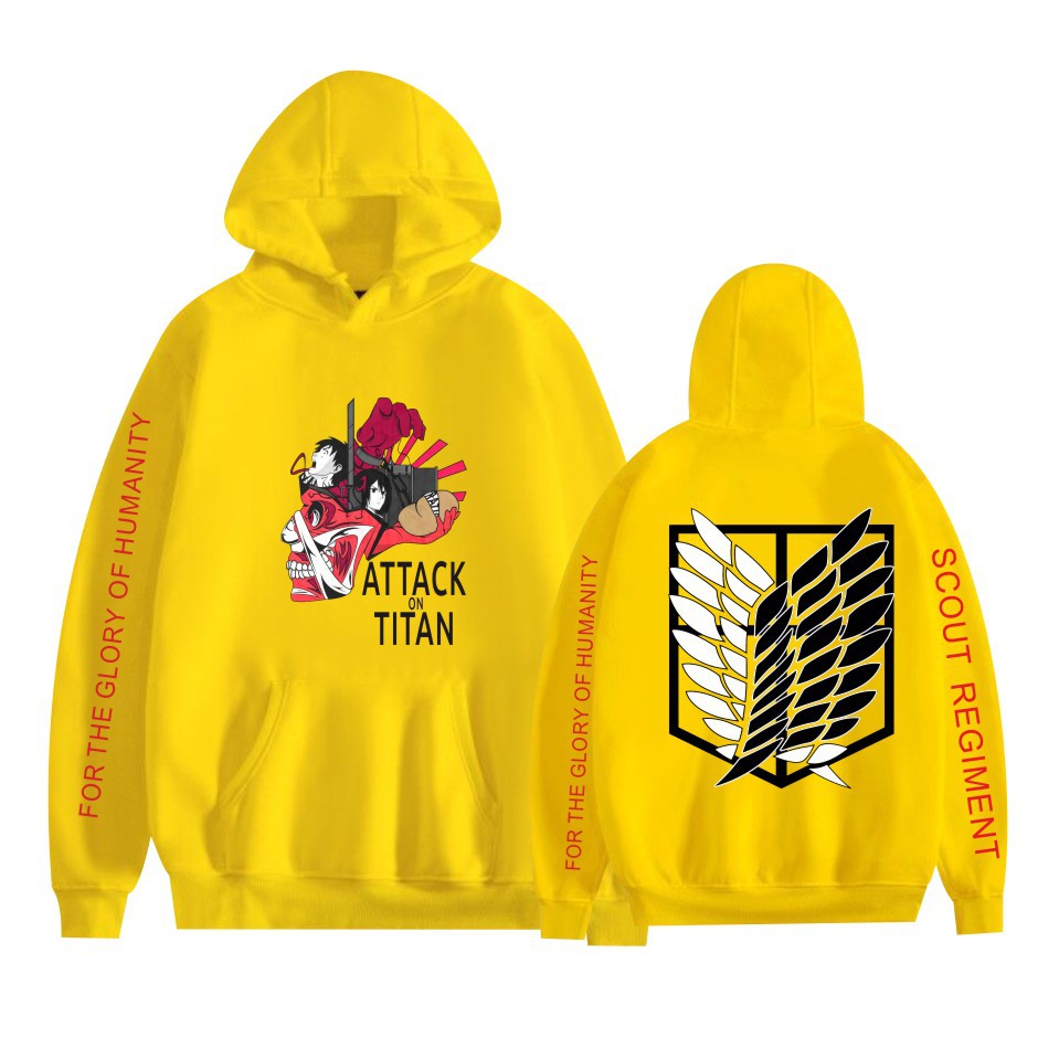 Unisex Anime Titan Print Casual Hoodie