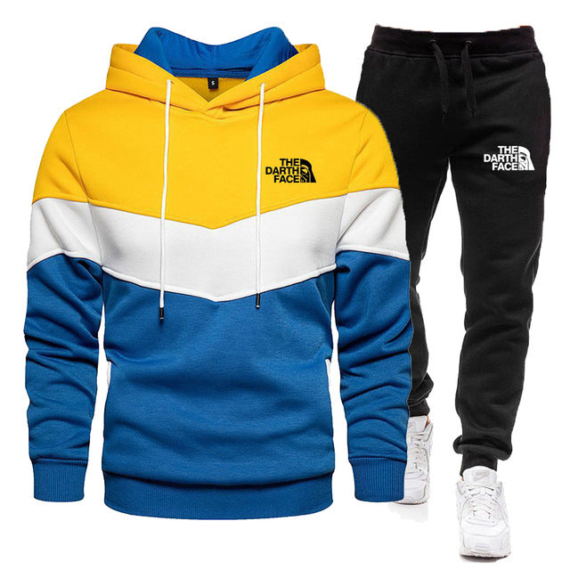 Trendy Men's Leisure Sports Hoodie with Pants Two-piece Set