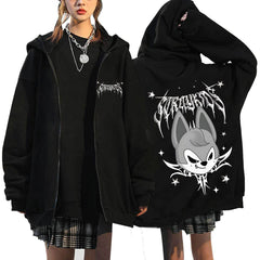 KPOP Dominate Printed Loose Zip Up Hoodie