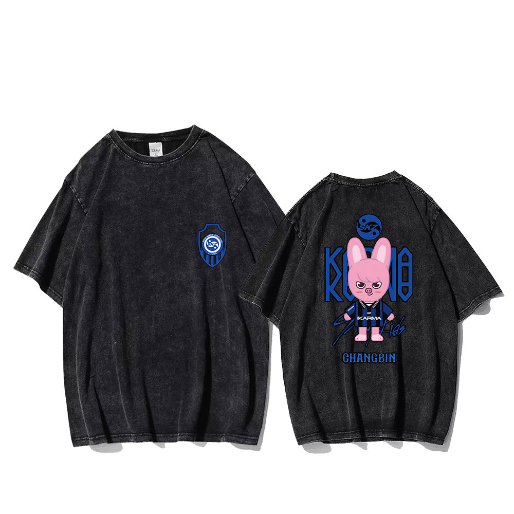 Bbokari Foxi.ny Cartoon Print Washed T-shirt