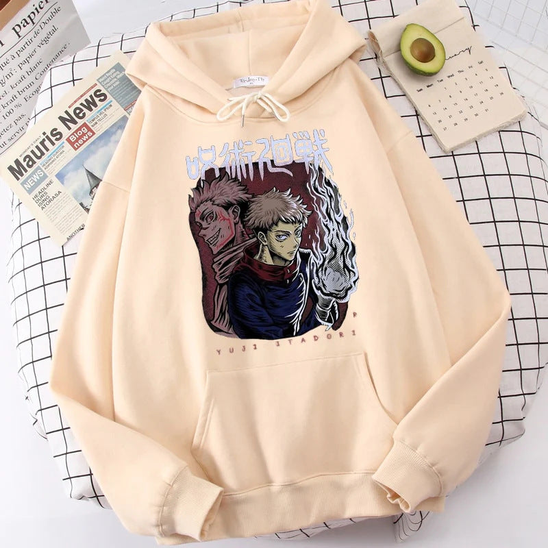 Trendy Anime Printed Casual Loose Hoodie