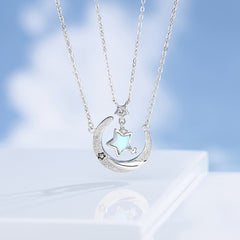 Niche Star and Moon Couple Necklace