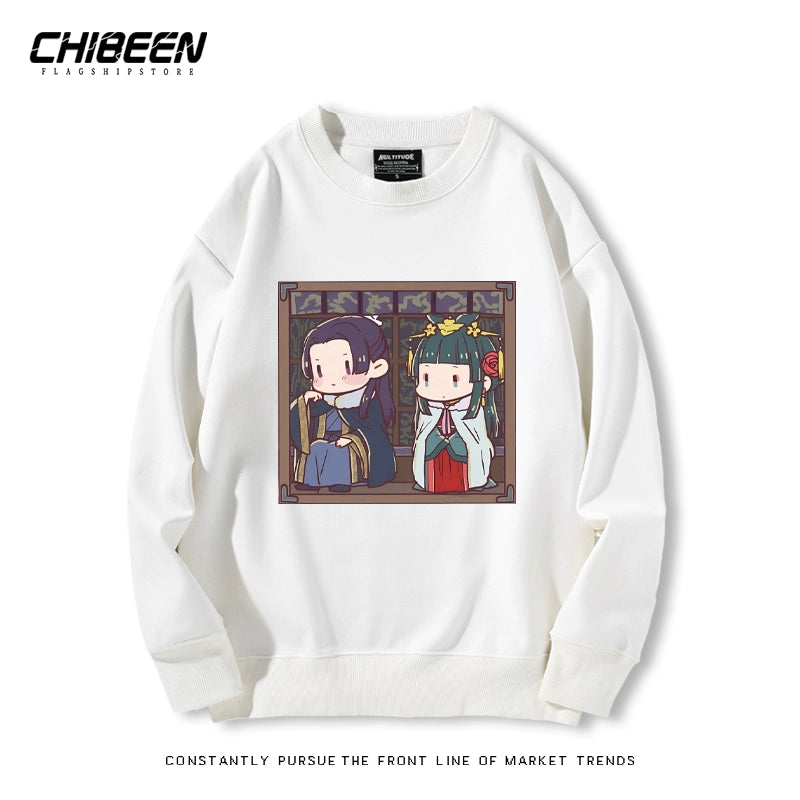 Cute Anime Pattern Print Crew Neck Sweatshirt