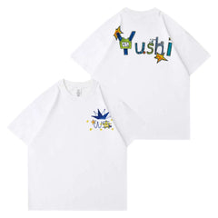 SION JAEHEE YUSHI Graffiti Print Short-sleeved T-shirt