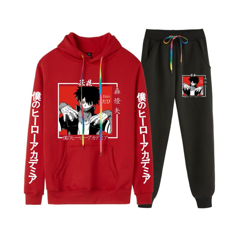 Men's Anime Casual Hoodie Trousers Suit