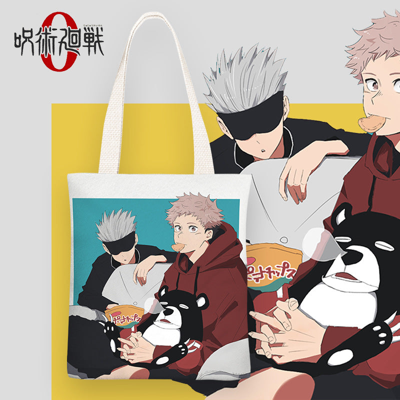 Trendy Anime Zipper Canvas Shoulder Bag