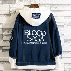 EN- BLOOD SAGA World Tour Fake Two Denim Jacket
