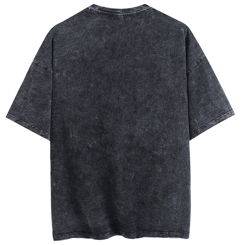 Vintage Retro Anime Printed Washed T-shirt