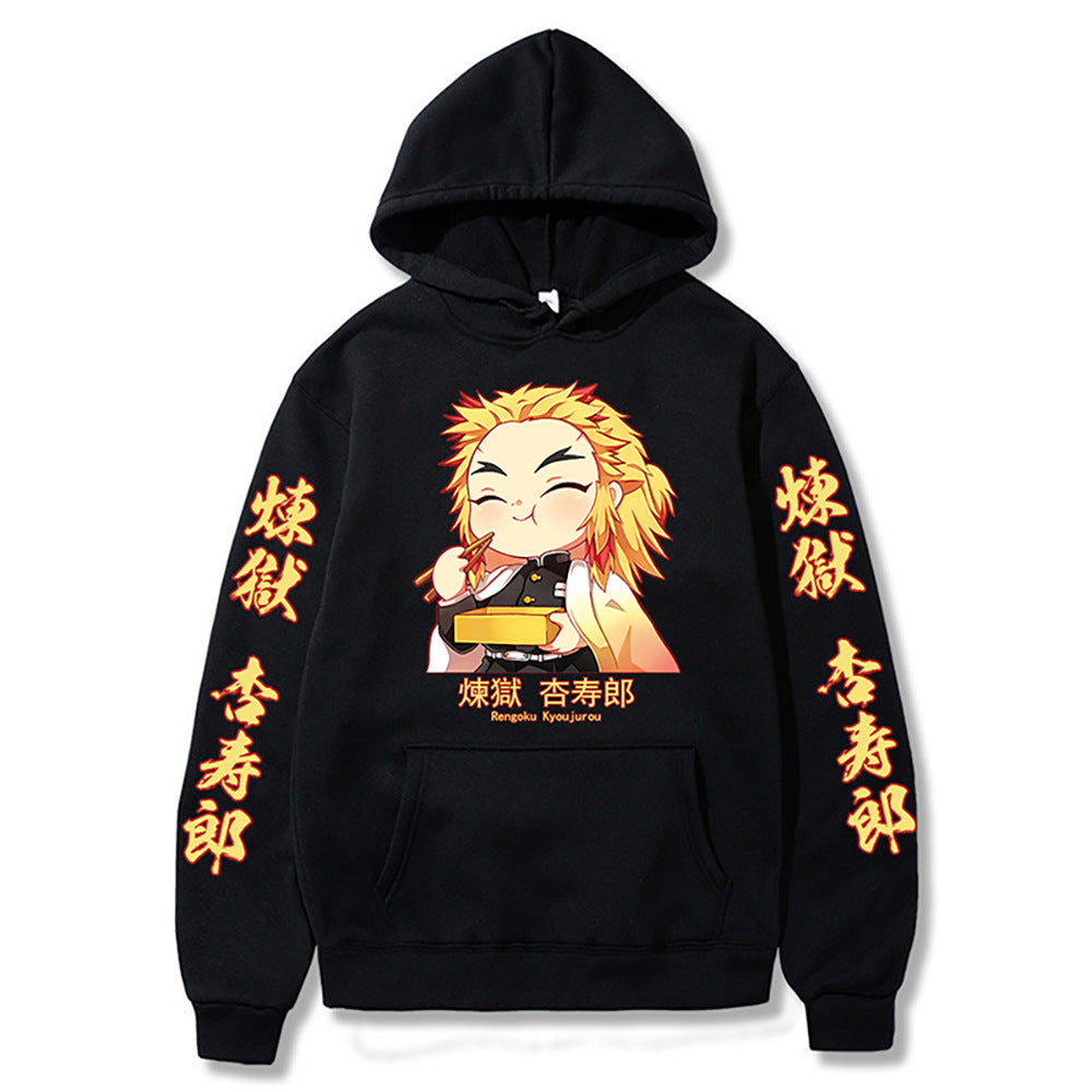 Unisex Anime Printed Pullover Loose Hoodie