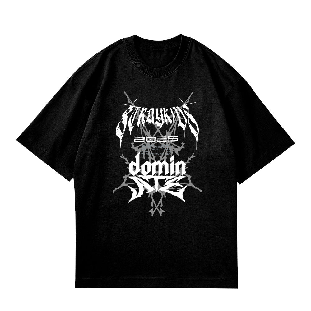 Unisex Kpop Short-sleeved Crew Neck Top