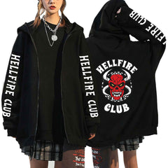 Unisex Hellfire Club Printed Zipper Hoodie
