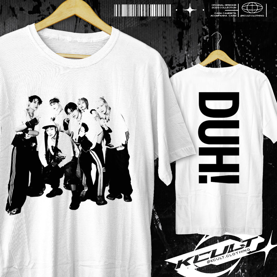Unisex Kpop DUH Print Summer T-shirt