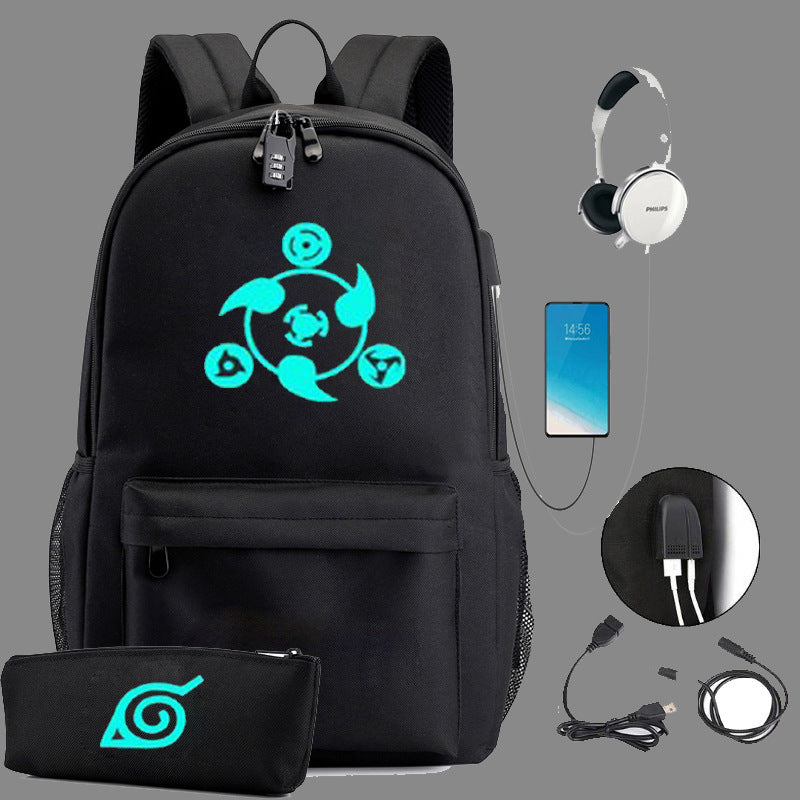 Anime Luminous USB Charging Backpack