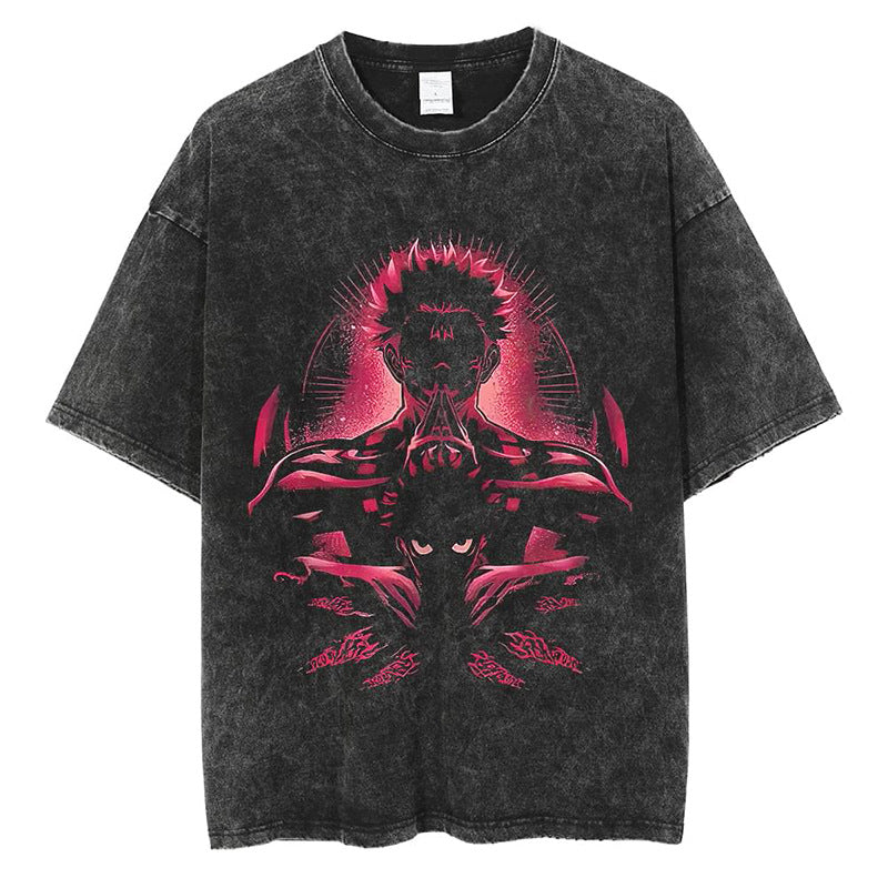 Men's Anime Printed Summer Loose Casual T-shirt