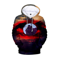 Unisex Anime Digital Printed Pullover Hoodie