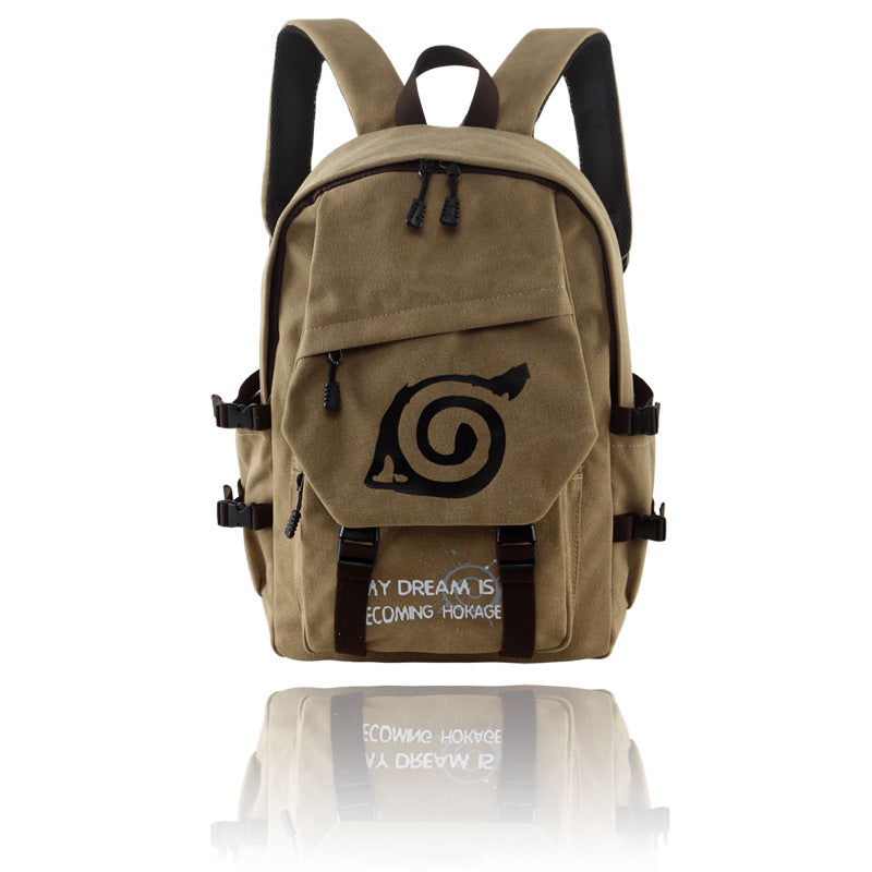 Trendy Anime Logo Canvas Backpack