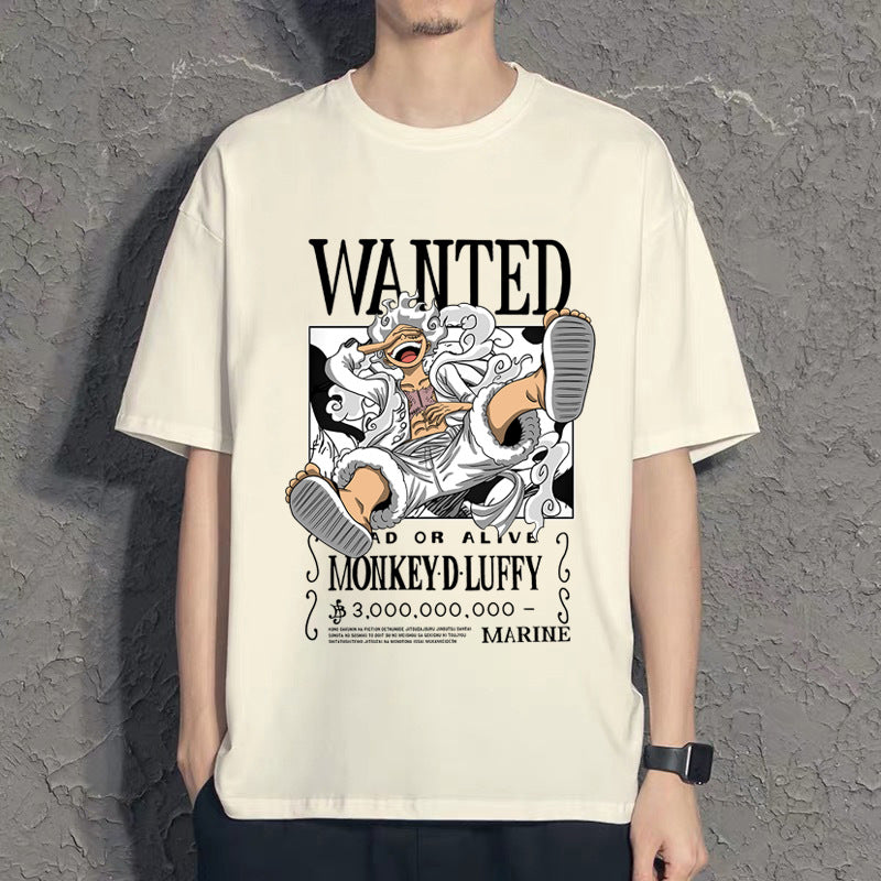 Luffy Anime Short Sleeve Crew Neck T-Shirt