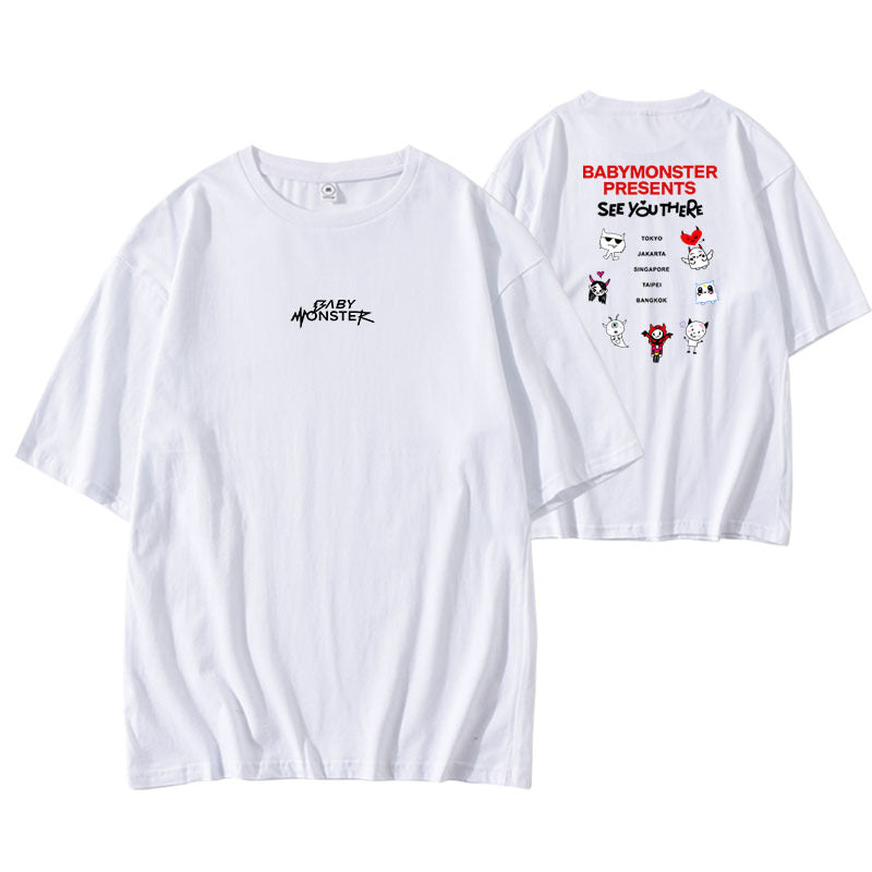 KPOP SEE YOU HERE Graphic Short-sleeved T-shirt