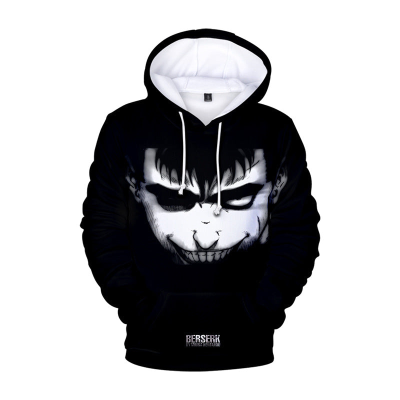 Unisex Anime Digital Printed Pullover Hoodie