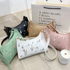 Flower Embroidered Handbag