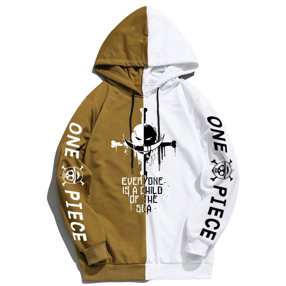 Trendy Anime Graphic Print Color Block Loose Hoodie