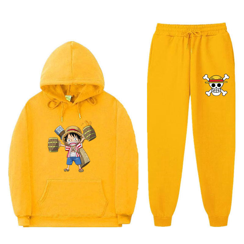 Casual Sports Luffy Graphic Hoodie Pants Tracksuit