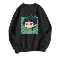 Girl's Anime Print Casual Crew Neck Sweatshirt