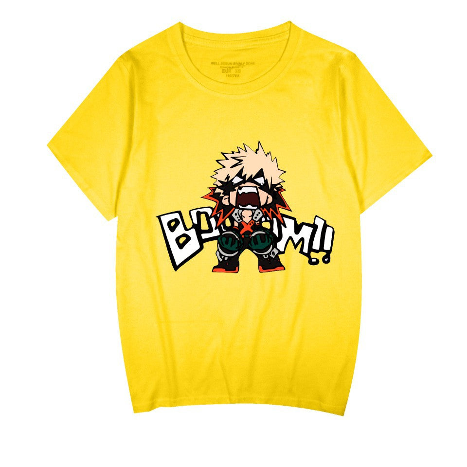 Unisex Anime Print Crew Neck Short Sleeve T-Shirt