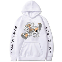 Unisex Luffy Fifth Gear Printed Anime Casual Hoodie