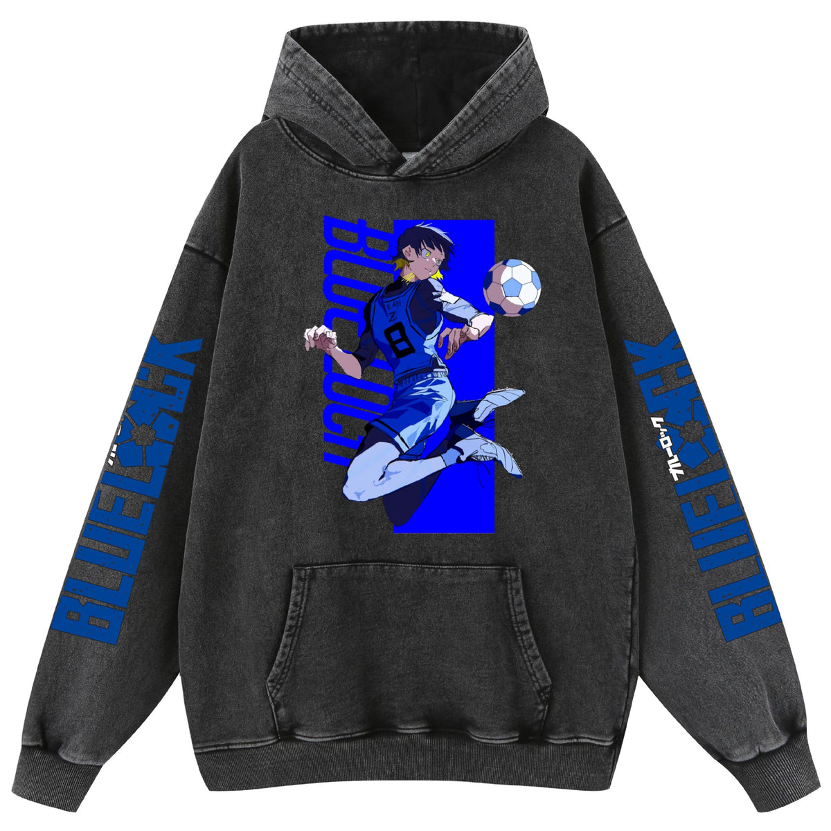 Retro Anime Washed Cotton Loose Hoodie