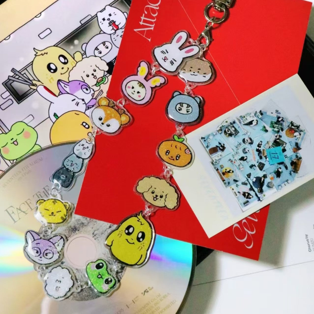 Kpop Double-sided Cartoon Pendant Keychain